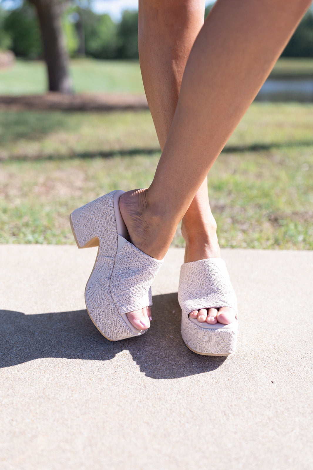 Sunkissed Lace Platform Heel