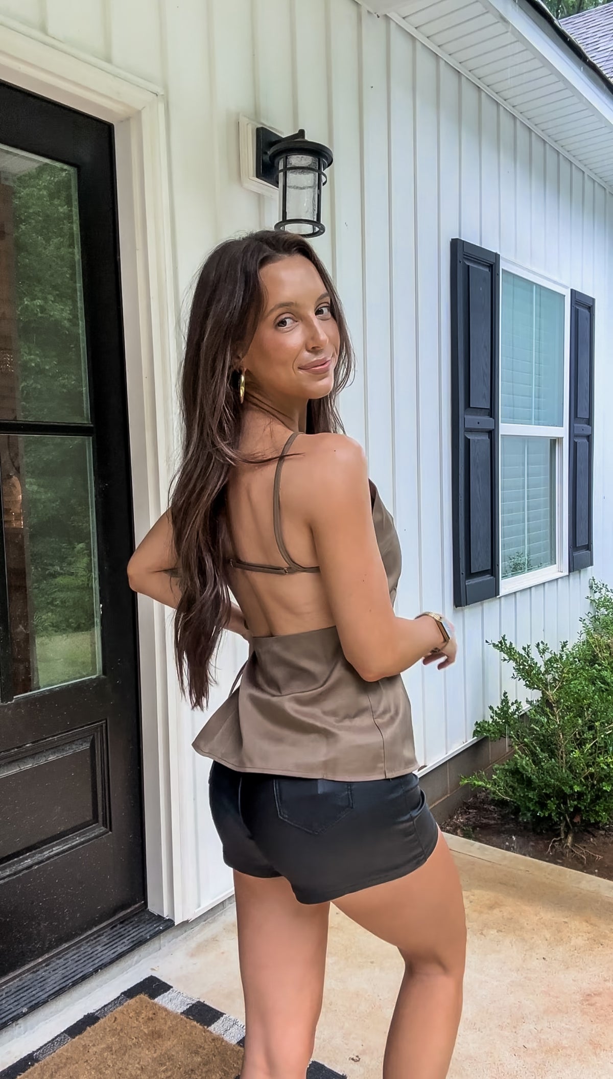 Emory Open Back Top- Ash Brown