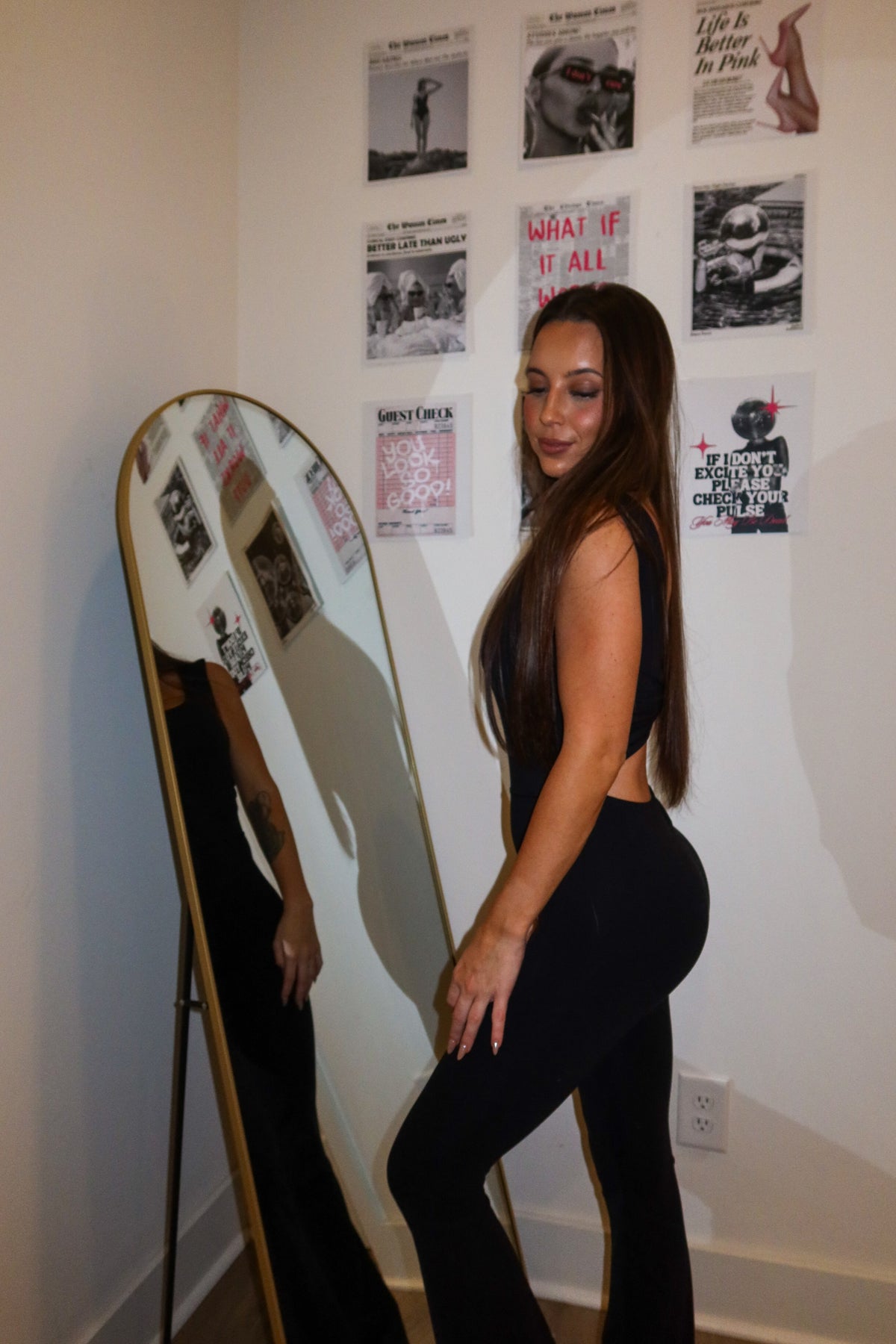 Venice Twisted Back Flared Jumpsuit- Black