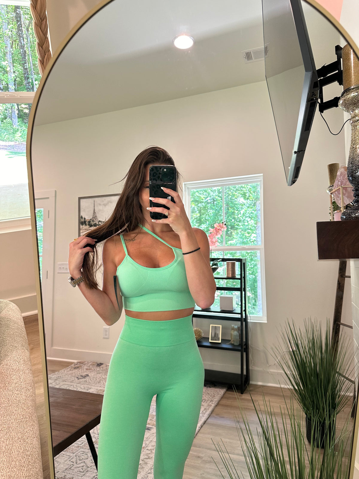 Anna-Kaci Leggings Set- Green